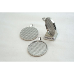 25mm Bezel pendant, Round, NF nickel colour