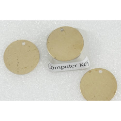 16mm Flat Brass Stamping Disc with one hole