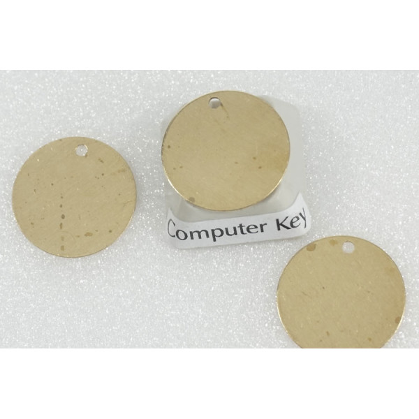 16mm Flat Brass Stamping Disc with one hole
