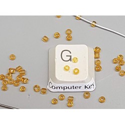 Seed Beads, Glass, 2mm, transparent golden amber, per 10g