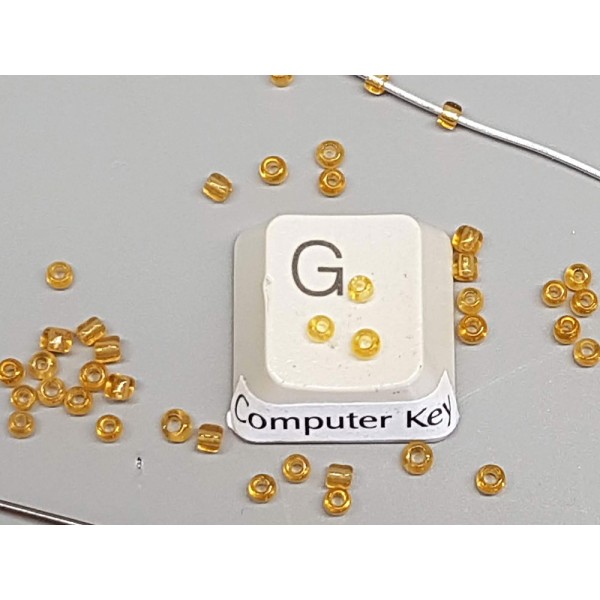 Seed Beads, Glass, 2mm, transparent golden amber, per 10g