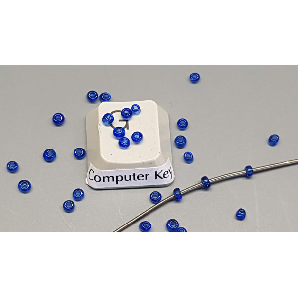 Seed Beads, Glass, 2mm, transparent blue, per 10g