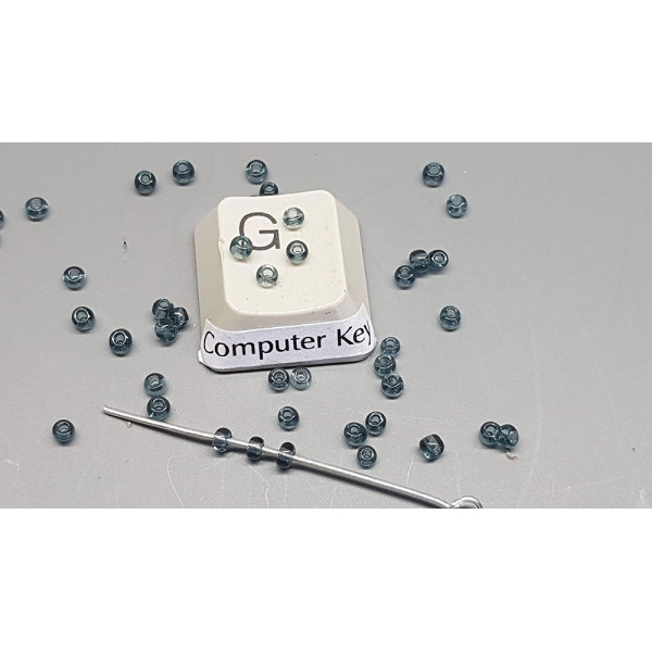 Seed Beads, Glass, 2mm, transparent bluish grey, per 10g