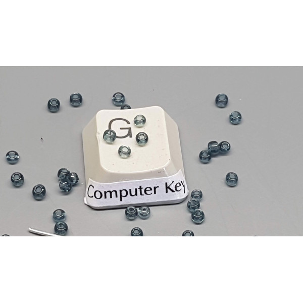 Seed Beads, Glass, 2mm, transparent bluish grey, per 10g