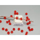 Seed Beads, Glass, 4mm, 6/0, transparent, round, red, 10g bag