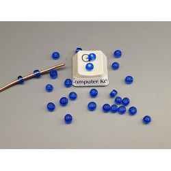 Seed Beads, Glass, 4mm, 6/0, transparent, round, blue, 10g bag