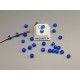Seed Beads, Glass, 4mm, 6/0, transparent, round, blue, 10g bag