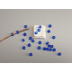 Seed Beads, Glass, 4mm, 6/0, transparent, round, blue, 10g bag