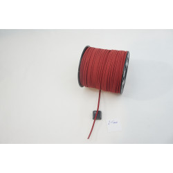 Faux Suede cord, 2.5mm wide, Dark Red, per metre