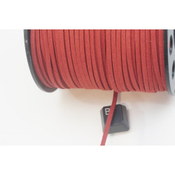 Faux Suede cord, 2.5mm wide, Dark Red, per metre