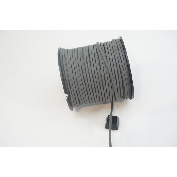 Faux Suede cord, 2.5mm wide, Dark Grey, per metre