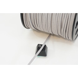 Faux Suede cord, Soft Grey, 2.5mm wide, per metre