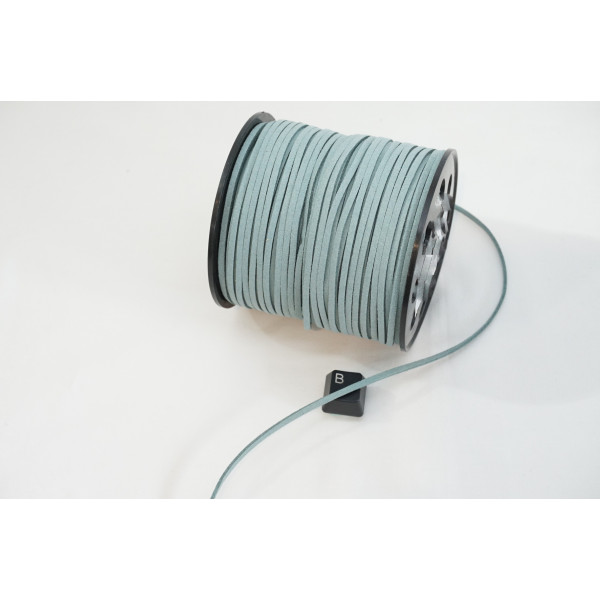 Faux Suede cord, Cadet Blue, 2.5mm wide, per metre
