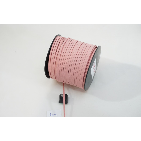 Faux Suede cord, 3mm wide, Desert Rose, per metre