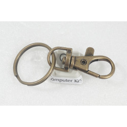 37mm Lobster Clasp with Split Ring Set, ant. brass, each