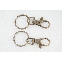 37mm Lobster Clasp with Split Ring Set, ant. brass, each