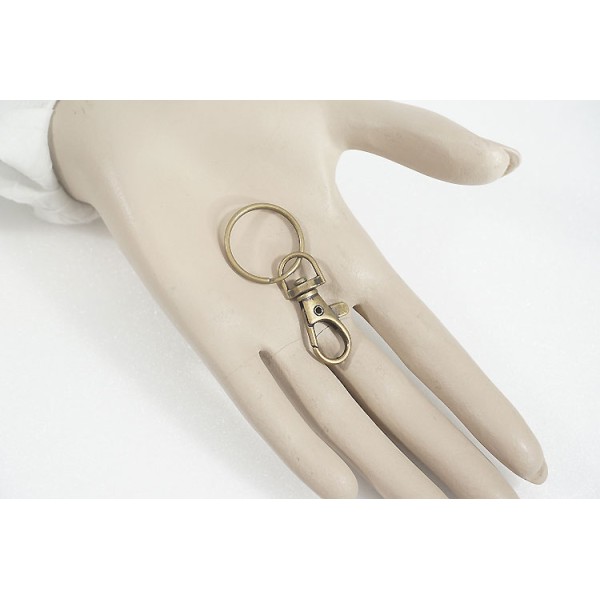 37mm Lobster Clasp with Split Ring Set, ant. brass, each