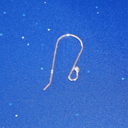 Sterling Silver French Hook Ear Wire, long front leg with 2.0mm ball, per pair