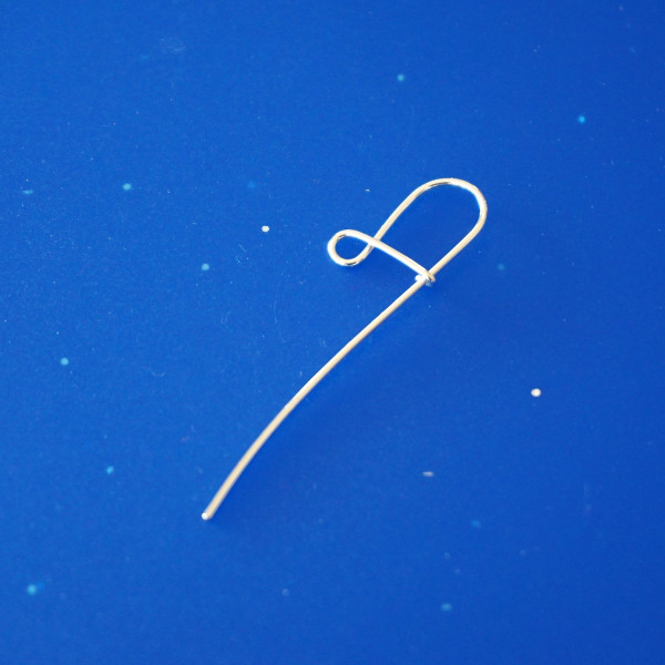 Sterling Silver French Hook Ear Wire, Extra Long back leg, per pair