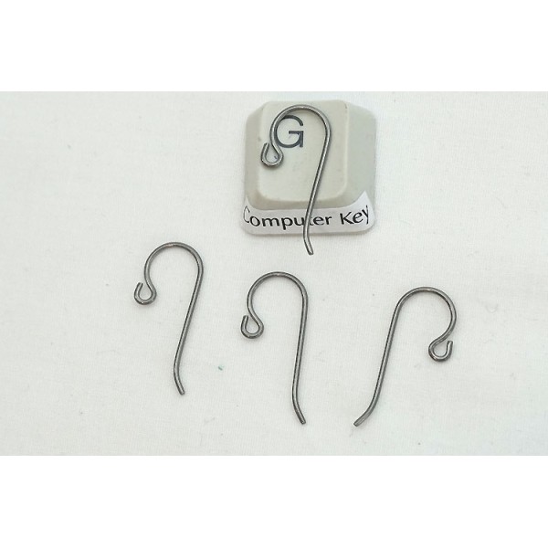 French Hook Earring Wires, raw Niobium, dark grey
