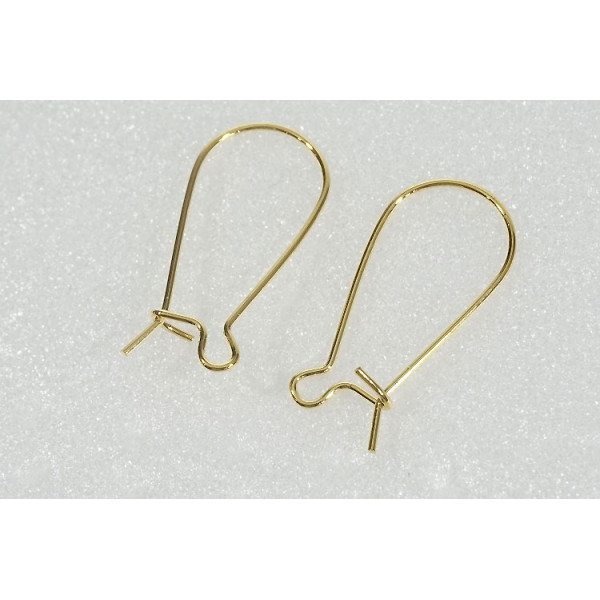 Small-Med Kidney Wires, 25mm, gold plate, per pair