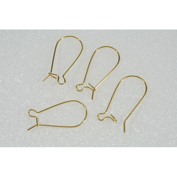 Small-Med Kidney Wires, 25mm, gold plate, per pair