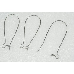 Large Kidney Wires, 38mm, NF nickel colour, per pair