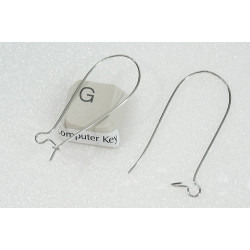 Large Kidney Wires, 38mm, NF nickel colour, per pair
