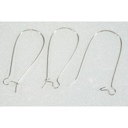 Large Kidney Wires, 38mm, NF silver plate, per pair