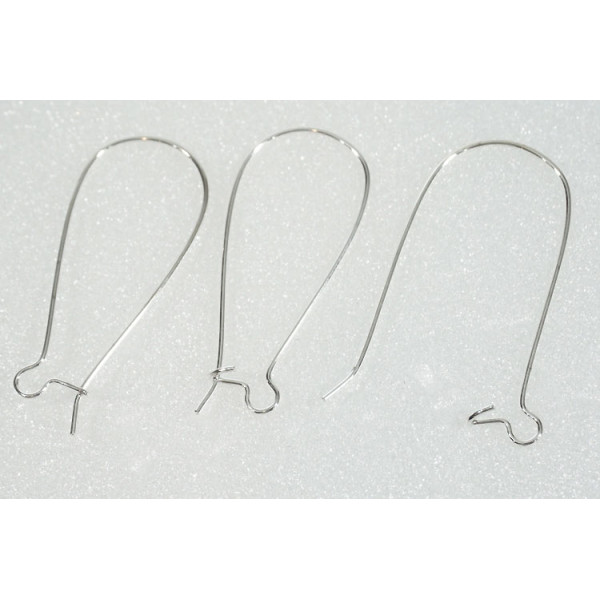Large Kidney Wires, 38mm, NF silver plate, per pair