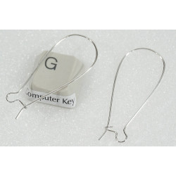 Large Kidney Wires, 38mm, NF silver plate, per pair