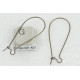 Large Kidney Wires, 38mm, NF antique bronze, per pair