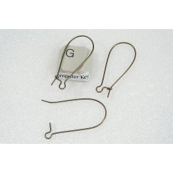 Budget Medium Kidney Wire, 33mm, NF antiqued bronze plate, pair