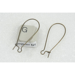 Budget Medium Kidney Wire, 33mm, NF antiqued bronze plate, pair