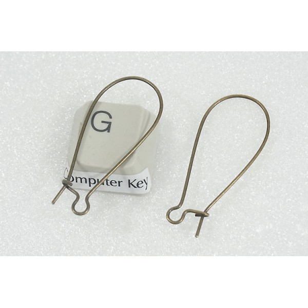 Budget Medium Kidney Wire, 33mm, NF antiqued bronze plate, pair