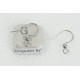 Earring hook, with ball, flattened front edge, 304 stainless steel, pair