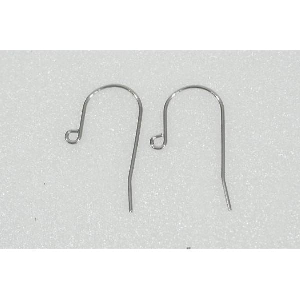 Earring hook, Large, stainless steel, pair