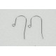Earring hook, Large, stainless steel, pair