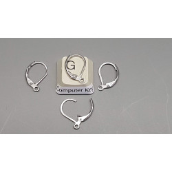 Leverback Earring hoops with loop, 316 Stainless Steel, pair
