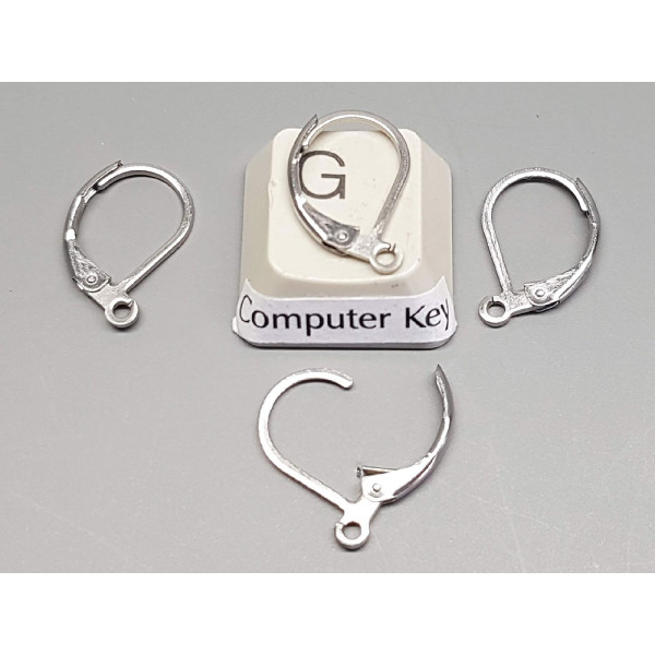 Leverback Earring hoops with loop, 316 Stainless Steel, pair