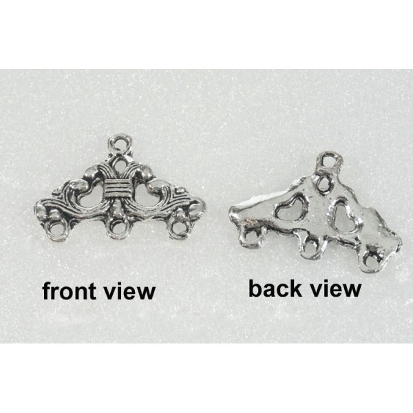 Budget Filigree Chandelier, Triangle, Three Loops, antiqued silver
