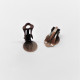 Clip-on earring fitting, with 12mm pad, antique copper plate, pair