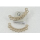 Rope twist Chandelier, connector, curved bar, Ten Loops, gold colour