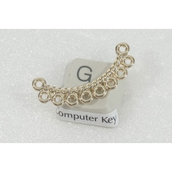 Rope twist Chandelier, connector, curved bar, Ten Loops, gold colour