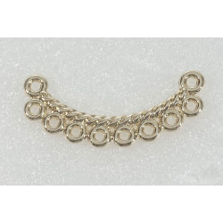 Rope twist Chandelier, connector, curved bar, Ten Loops, gold colour