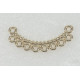 Rope twist Chandelier, connector, curved bar, Ten Loops, gold colour