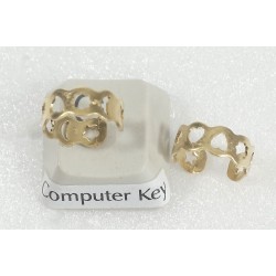 Brass Ear Cuffs, Clip Wrap, Star Heart Hollow 11mm Dia, Each