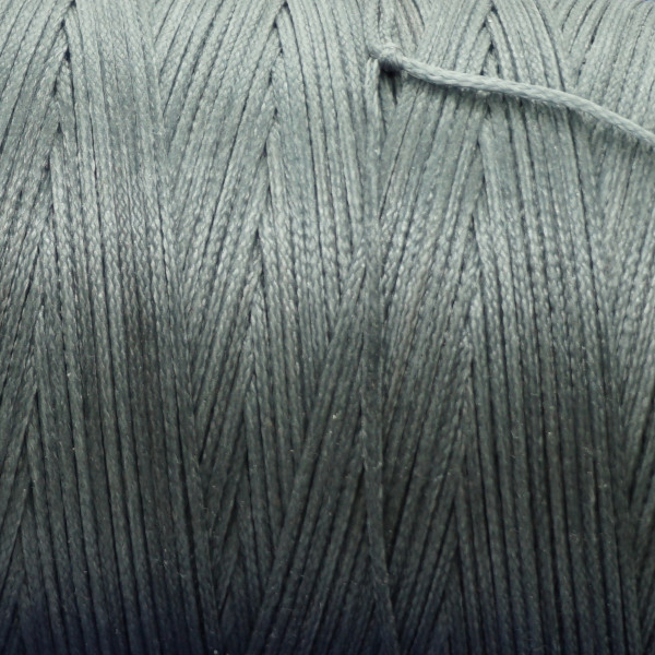 Waxed Polyester Cord, woven, Grey, per roll