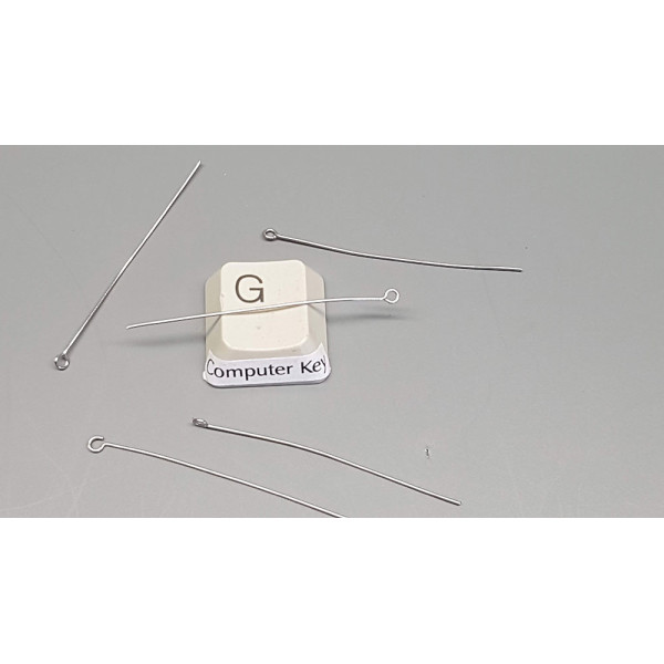 Eye Pin, 40 x 0.5mm, Thin, 04 stainless steel, per 100