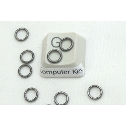 Jump rings, round, 6mm x 0.8mm, gunmetal black, per 100 pcs